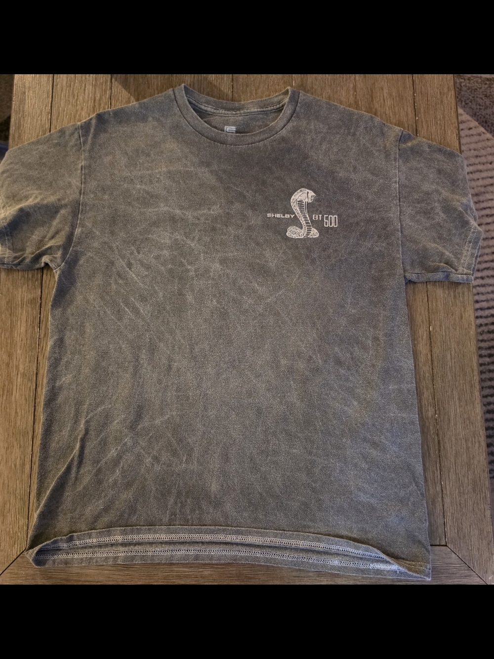 Men's Shelby '66 GT350 Cobra Logo Washed Grey Crew Tee Size Small
